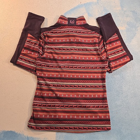 Kerrits‎ Girls L Horse Print Quarter Zip Long Sleeve Riding Shirt Top Kid's EUC - Picture 5 of 7
